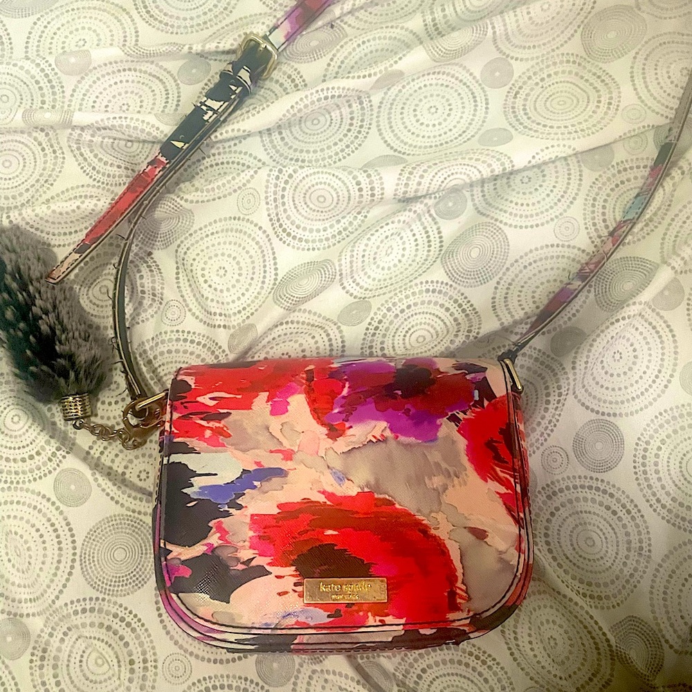 multicolored kate spade cross body purse